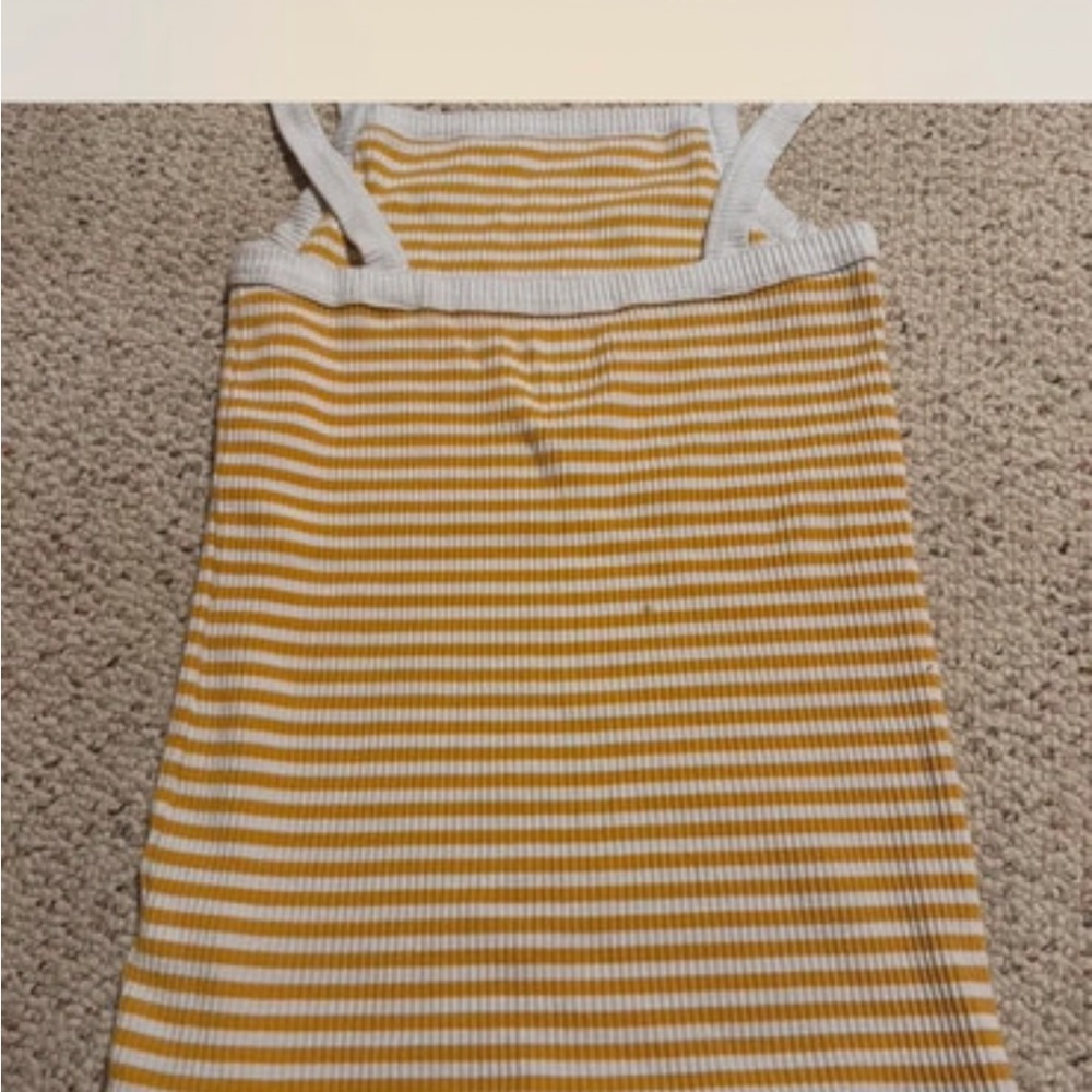 Old Navy Mustard and White Striped Top